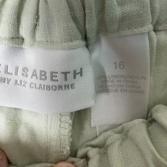 Vintage Elisabeth By Liz Claiborne 100% Linen Wide Leg Pull On Pants Size 16 NWT - Picture 3 of 4